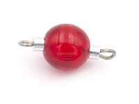 rote Perle im Lampworkdesign mit Verbinderstift im 4er Set