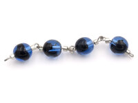 Perle in blau und schwarz im Lampworkdesign mit...