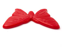 Schmetterling aus Vintage Kunststoff in rot 7 x 5 cm