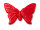 Schmetterling aus Vintage Kunststoff in rot 7 x 5 cm