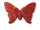 Schmetterling aus Vintage Kunststoff in rot marmoriert 7 x 5 cm