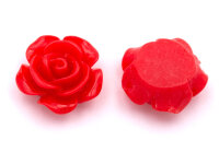 filigrane Cabochons als Rose in rot 15 mm 6 Stück