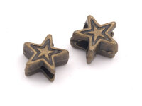 Zwischenperlen Stern in antik bronzefarben 6 mm 10 Stück