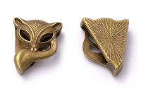 Schiebeperlen Fuchs in antik bronzefarben 4 Stück