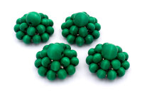 kleine Perlenblume aus Holz in grün 4 Stück