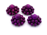 kleine Perlenblume aus Holz in violett 4 Stück