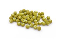 gummierte Glasperlen in olivegrün 6 mm 50 Stück