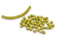 gummierte Glasperlen in olivegrün 6 mm 50 Stück