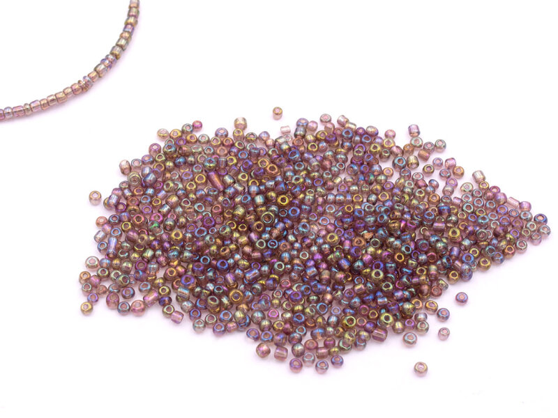 Rocailles Perlen in lila im Holographic Design 2 mm 10 Gramm ca 1000 Stück