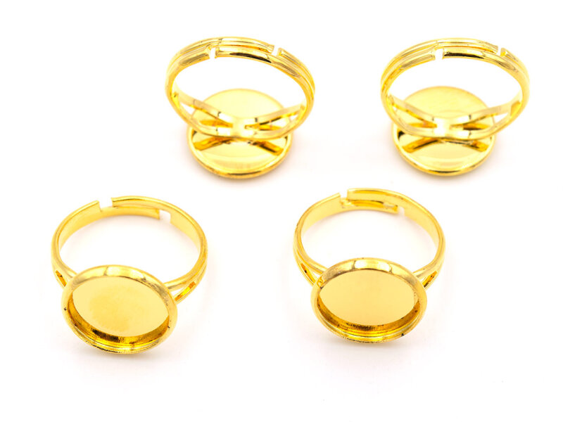 Ringrohlinge in goldfarben für 12 mm Cabochons 4 Stück