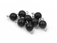 Verbinder mit einer 8mm Perle in schwarz 8 Stück