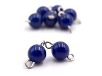Verbinder mit einer 8mm Perle in marineblau 8 Stück