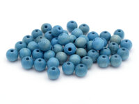 Perlen aus Holz in blau 7mm 50 Stück