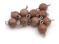 Vintageparts DIY drei gefrostete Perlen als Verbinderelement in lachsrosa im 2er 