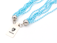 mehrreihige Perlenkette mit kleinen Perlen in hellblau 1 Stück