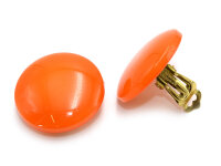Ohrclips mit rundem Cabochon in orange 30mm 2 Stück