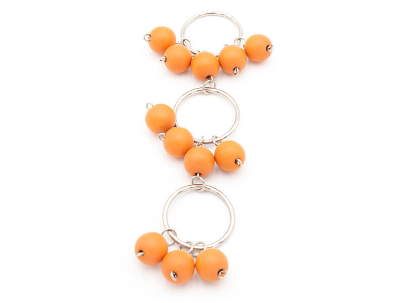 3-teiliger Anhänger mit Perlen in orange 1Stück