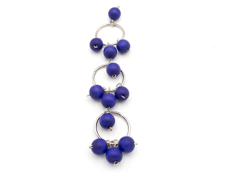 3-teiliger Anhänger mit Perlen in dunkelblau 1 Stück