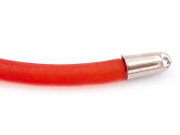 Kettenelement mit roten Perlen und Verbinder in platinfarben 1 Stück