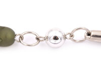 Kettenelement mit olivegrünen Perlen und Verbinder in platinfarben 1 Stück