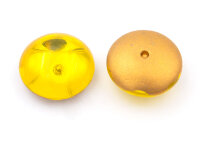 gewölbte Glascabochons in gelb und antik goldfarben 14mm 6 Stück