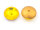 gewölbte Glascabochons in gelb und antik goldfarben 14mm 6 Stück