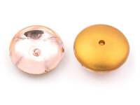 gewölbte Glascabochons in rosa und antik goldfarben 14mm 6 Stück