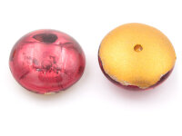 gewölbte Glascabochons in pink und antik goldfarben 14 mm 6 Stück