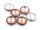 doppelseitige Glascabochons in rosa und antik silberfarben 14mm 6 Stück