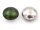 doppelseitige Glascabochons in grün und antik silberfarben 10mm 6 Stück