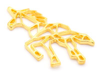 Anhänger Einhorn im Origami Stil in goldfarben 4...