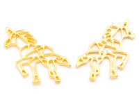 Anhänger Einhorn im Origami Stil in goldfarben 4 Stück