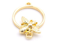 Verbinder als Ring mit kleiner Biene in goldfarben 4...