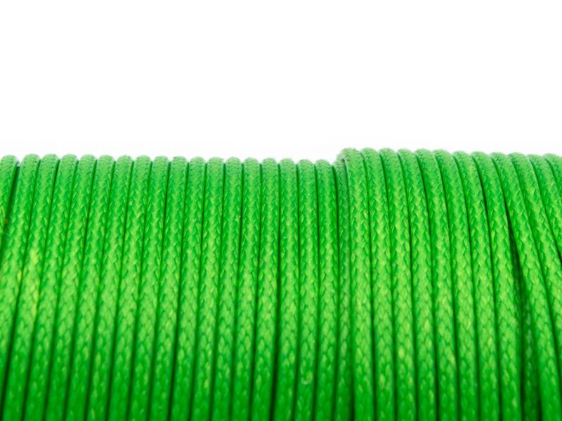 Polyesterkordel gewachst in kräftigem hellgrün 1mm 10 m
