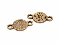 kleine Verbinder Kompass in antik bronzefarben 10er Set