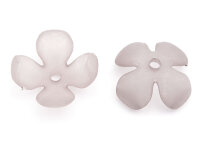 große Perlkappen aus Acryl als Blüte in grau gefrostet 24mm 10 Stück