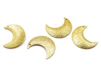 Anhänger Mond aus Messing in goldfarben 4 Stück