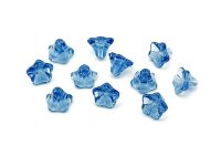 10 Glasblumen in blau, 9 mm