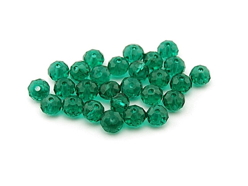 20 Glasschliffperlen 6 mm in emerald