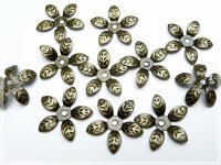 20 filigrane Perlkappen in bronze, 15 mm