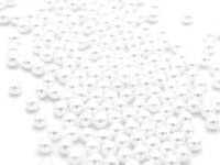 Glasmedaillon Einleger kleine Kugeln in weiß 3mm 100 Stück