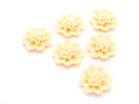 Cabochons als Blume mit Glitzer in beige 21 mm 6...