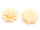 Cabochons als Blume mit Glitzer in beige 21 mm 6 Stück 2te Wahl