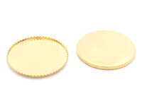 10 schlichte Fassungen mit ziselierten Rand in antik goldfarben für 18 mm Cabochons