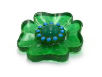 Brosche mit Blume in grün und blau 1 Stück