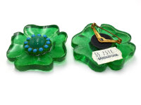 Brosche mit Blume in grün und blau 1 Stück