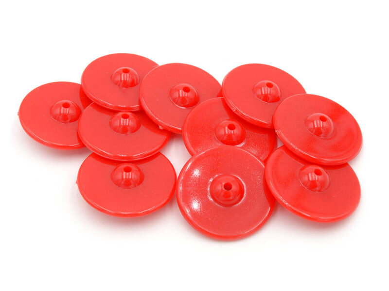 große Perlen als Scheibe in rot 24mm 10 Stück
