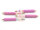 Verbinder mit einer länglichen Perle aus Holz in rosa und bunten Rocailles Perlen 4 Stück
