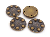 Schmuckelement aus Metall in antik bronzefarben 28mm 4 Stück