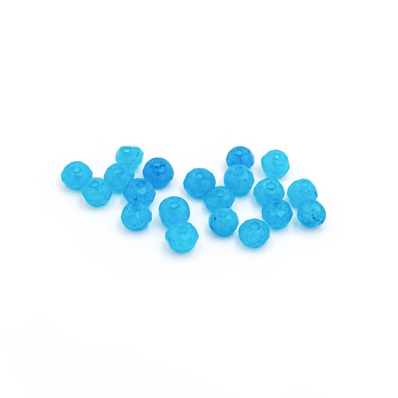 Perlen aus natürlicher Jade in hellblau 3x4 mm 20 Stück